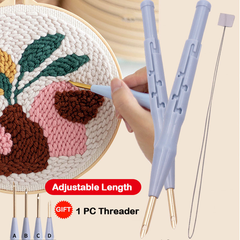 Scenery Moon Punch Needle Embroidery Starter Kits DIY Craft Set Rug Hooking Punch Needle Tool With Threader Fabric Wool Yarn