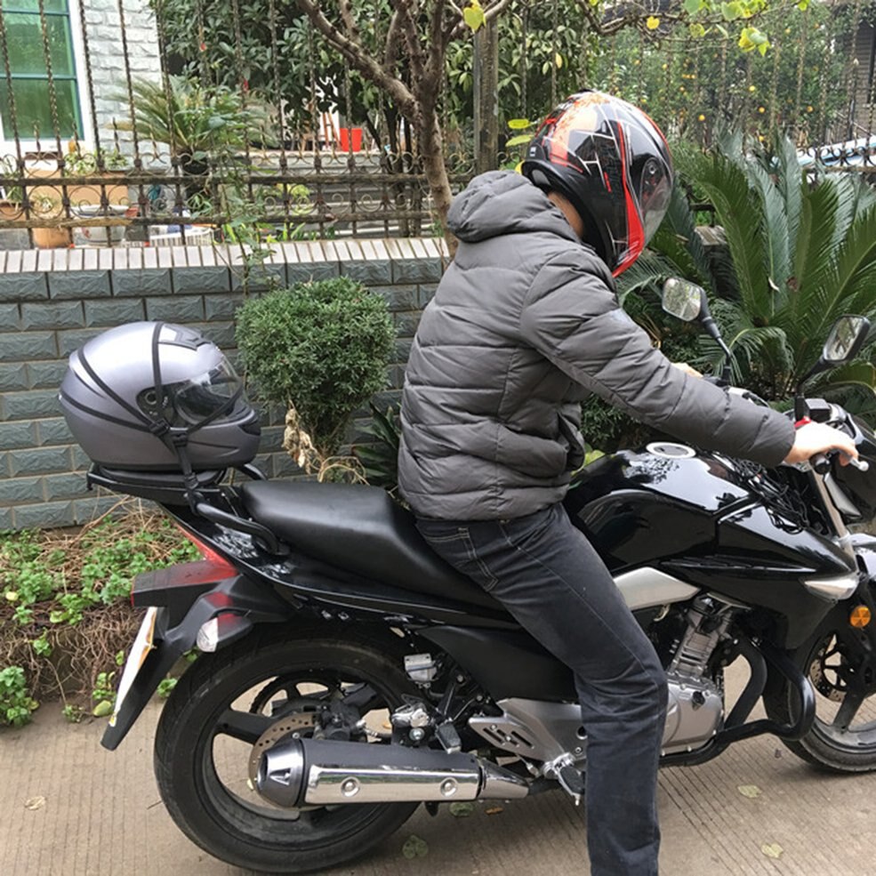 Corda elástica retrátil da força do capacete da motocicleta de 60-110 cm com dois ganchos bagagem universal cinta flexível laços belting