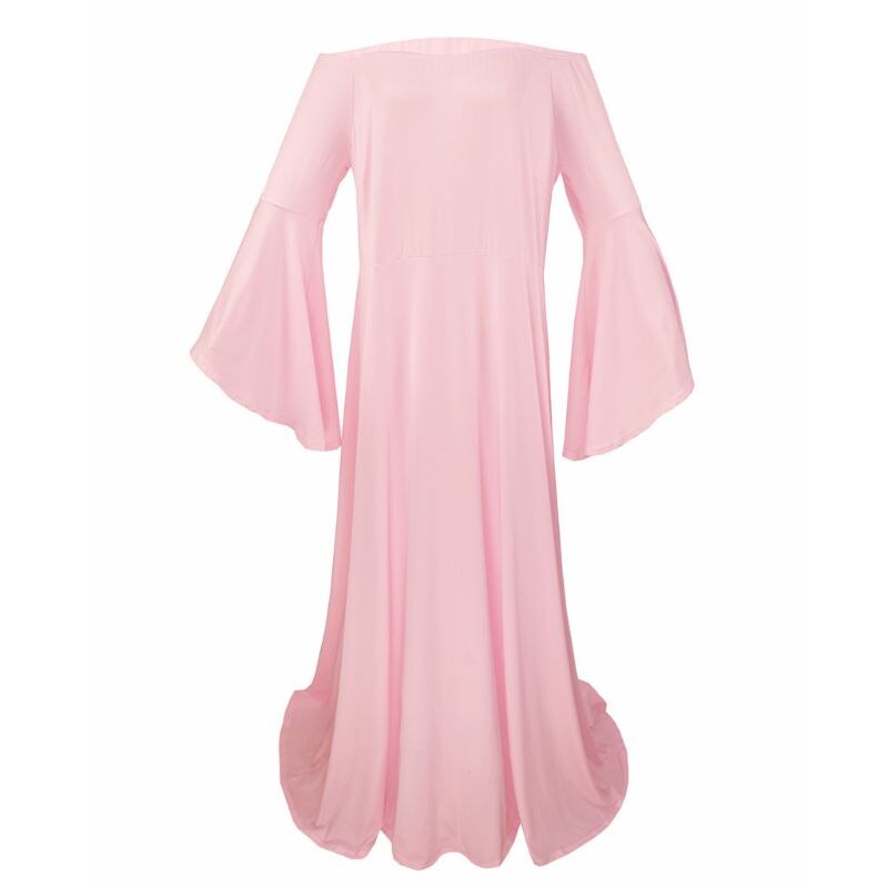 Lång rekvisita för gravidfotografering gravidklänning för fotografering off shoulder gravidklänningar för kvinnor maxi gravidklänning: Rosa / 3xl