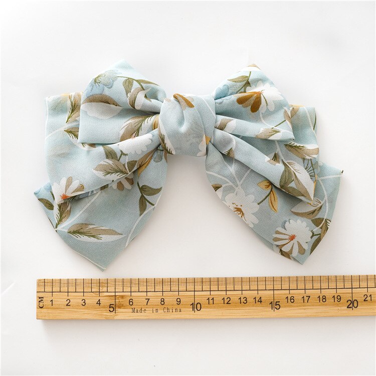 1 pièces Barrette à cheveux pinces à cheveux florales grand grand arc épingle à cheveux pour les femmes dames en mousseline de soie fleur pinces à cheveux accessoires de cheveux à la main