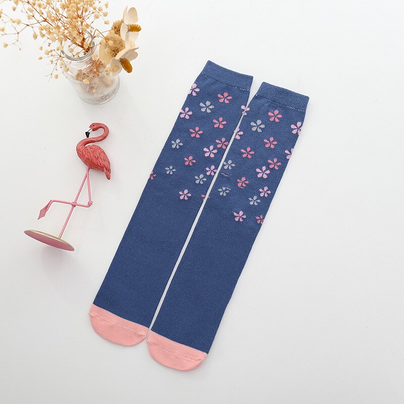 Calze per bambini calze per bambini Flamingo calze dritte per ragazze calze lunghe sopra il ginocchio calze per bambini calze al ginocchio: Blue