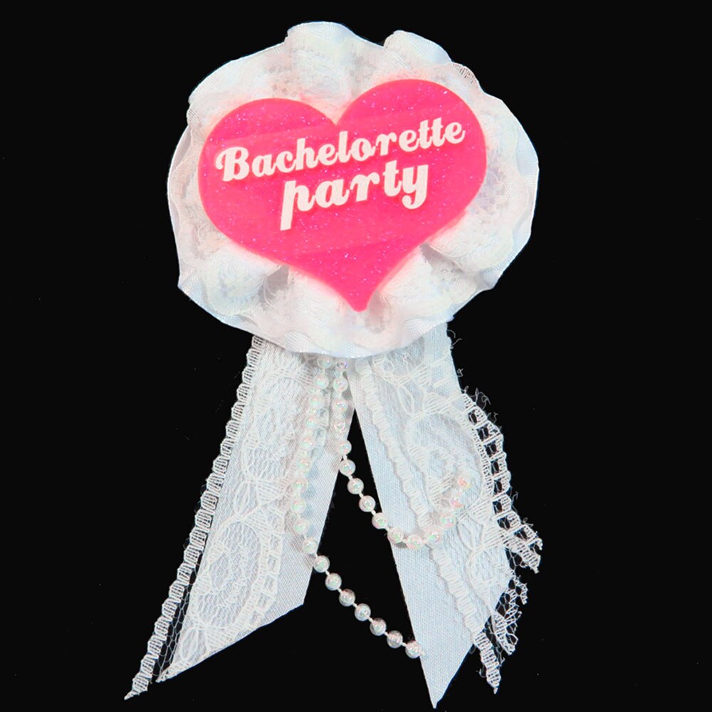 10 Pcs Roze Glitter Badge Witte Kant Lint Broche Vrijgezellenfeest Pin Bruid Om Bachelorette Verjaardag Prinses Knop