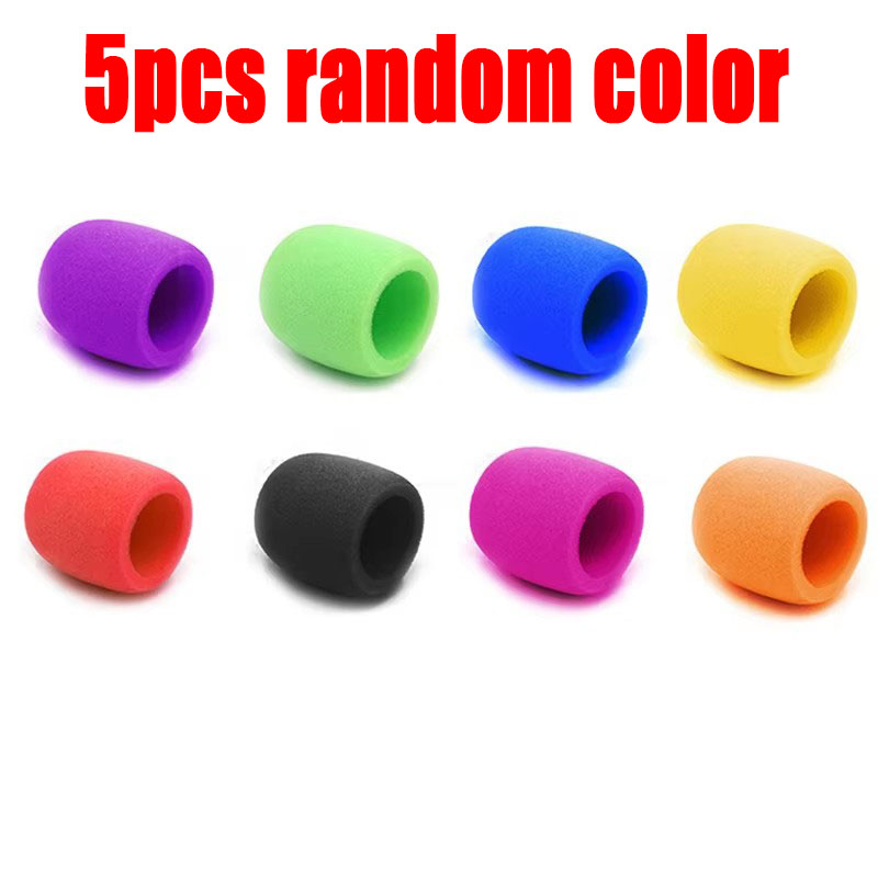 1-20 pçs microfone de chuva espuma engrossar capa de microfone esponja estúdio profissional pára-brisas protetor grill escudo macio microphon cap: Vermelho