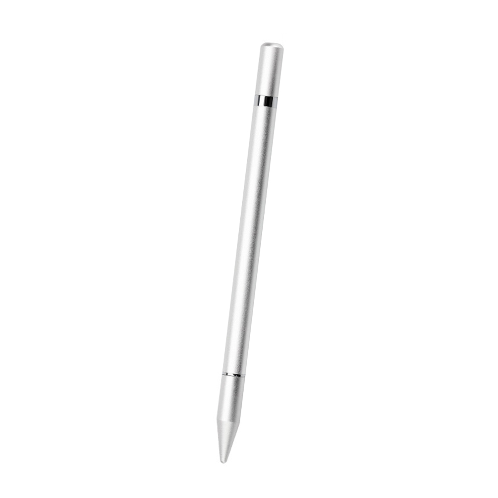 WK3006 2 in 1 Capacitive Disc Stylus Ballpoint Pen for Tablet Mobile Phone Stylus Pen Compatible Touch Screen Tablets: Silver