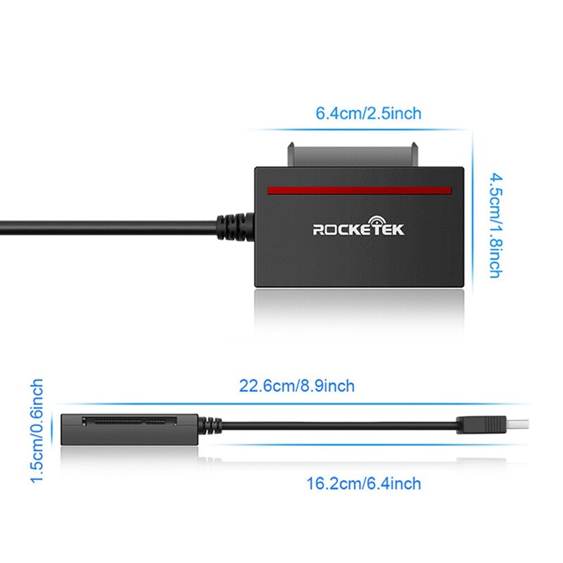 Lettore Rocketek CFast 2.0 adattatore da USB 3.0 a SATA scheda CFast 2.0 e disco rigido HDD da 2.5 pollici/lettura scrittura SSD e scheda CFast