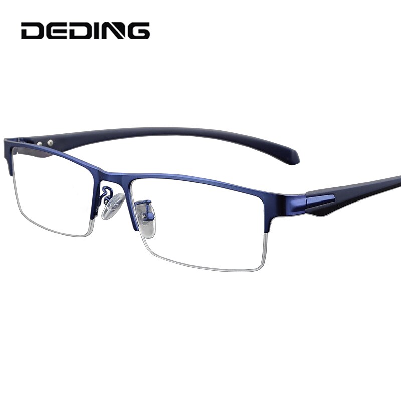 Alloy Half Rim Rectangle Glasses Frame Men TR90 Temple Superlight Optical Eyeglasses For Myopia And Hyperopia Eyewear DD1616