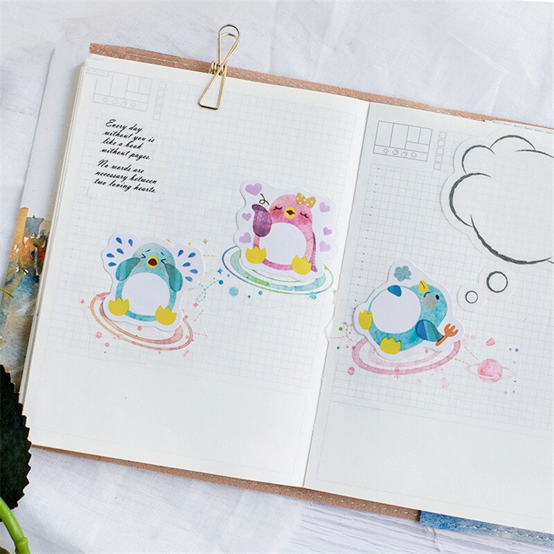 45 pcs/box Expressive penguin sticker decoration DIY diary scrapbooking card sticker children's favorite stationery