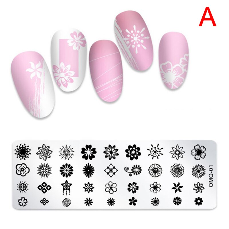 Noël ongles estampage plaques ligne photos ongle Art plaque ongles impression modèle: A