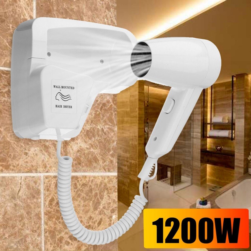 220v 1200w negativ jon väggmonterad hårtork fläkt hotell hem med hållare eu plug hårtork fläkt hårtork verktyg