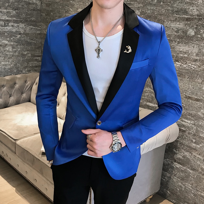 Djup v sexig outfit herr snygg kavaj 4 färger brittisk stil slim fit kostym jacka herr kappa terno masculino väst kostym homme