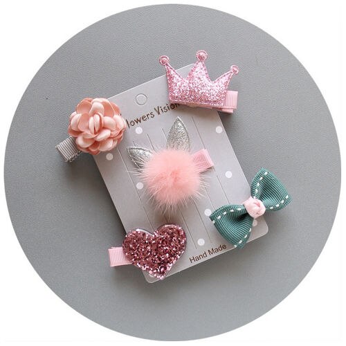 5 Pcs Gemengde Cartoon Stijlen Baby Kids Meisjes Haarspeld Haar Clips Sieraden Decor: Turquoise