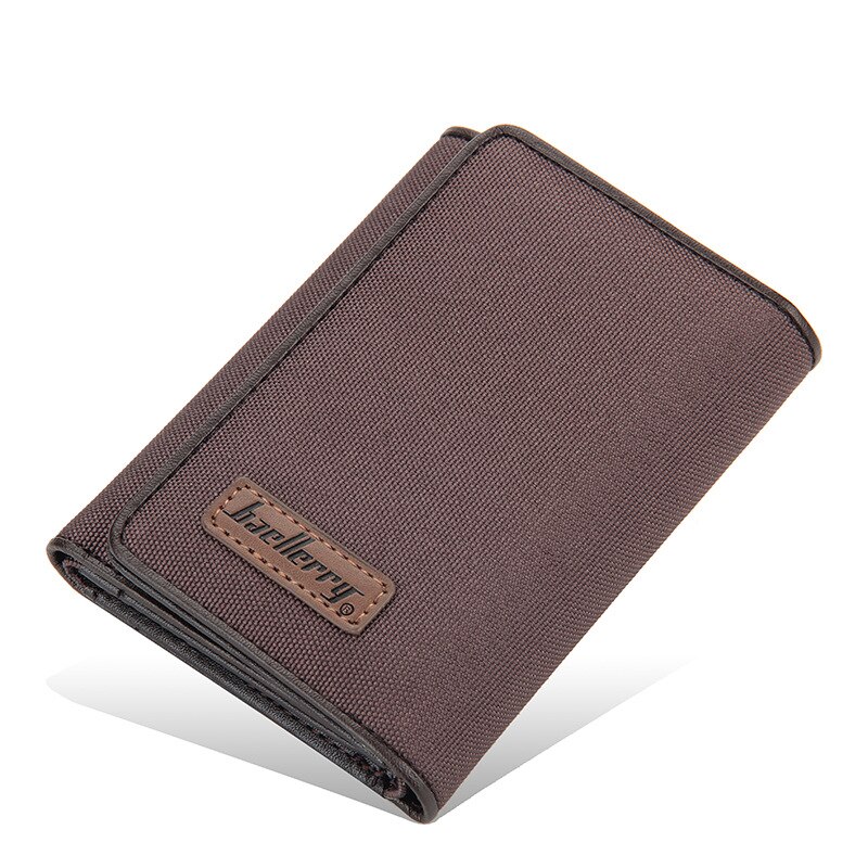 Mode Mannen Portefeuilles Canvas Card Houders Korte Mannen Purse Photo Slot Pu Leather Mannelijke Portemonnee voor Mannen: Coffee