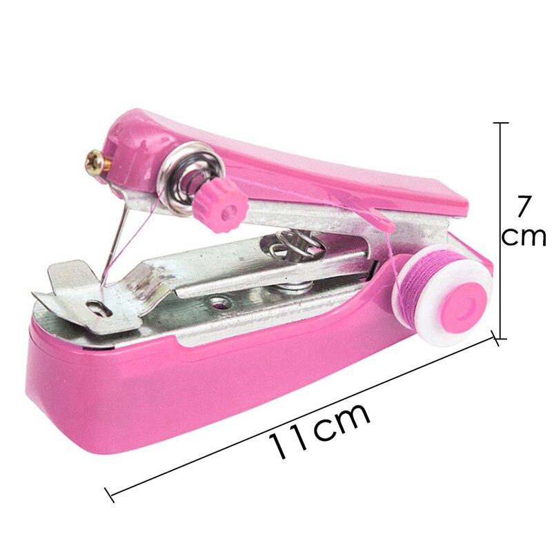 Mini máquinas de coser Rojas, accesorios de herramientas de costura portátiles e inalámbricas, 1 unidad: Pink