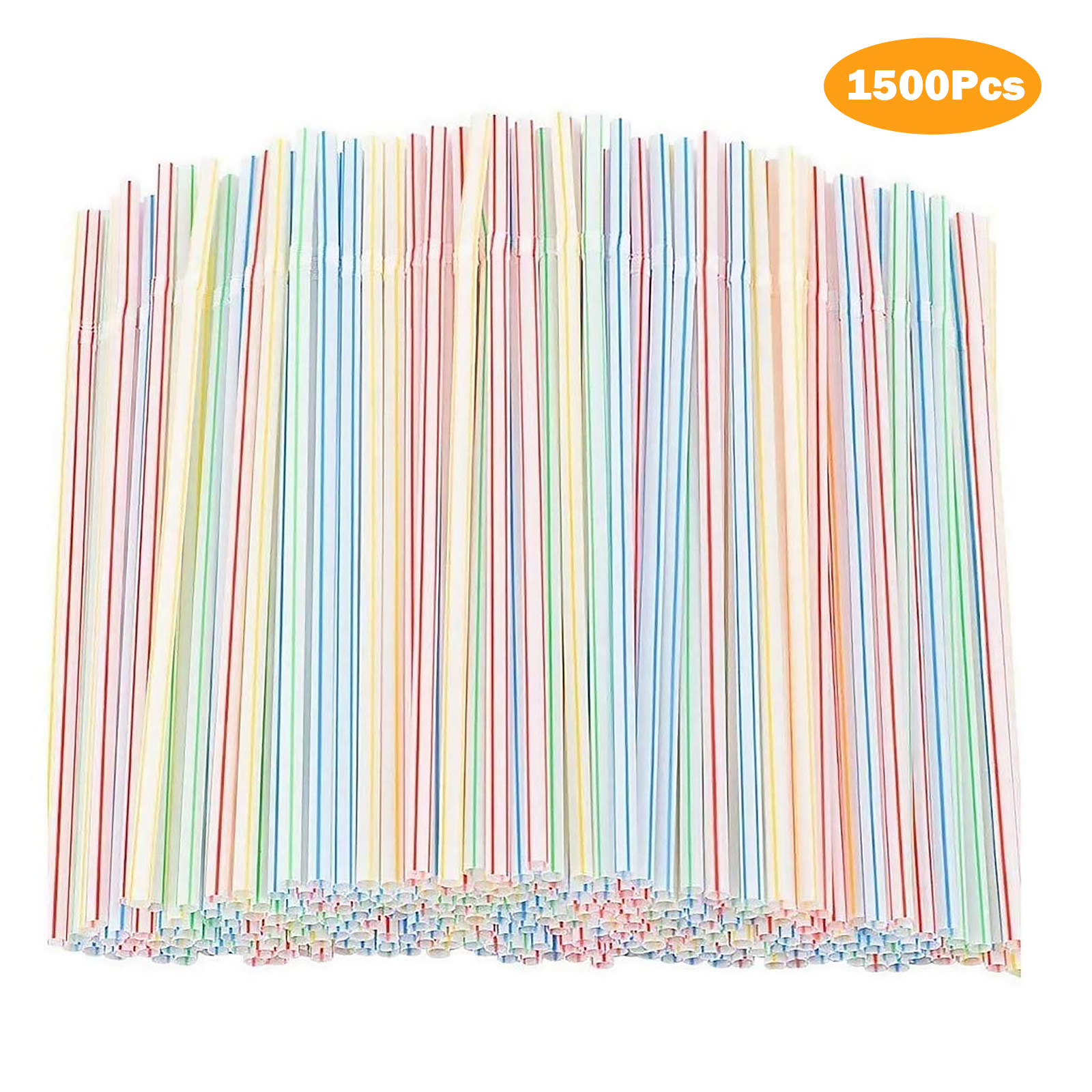 100-1500PCS Colorful&Black Flexible Plastic Drinking Straws Milk Tea Bar Party Wedding Kitchen Beverage Straw Home Accessories: transparent