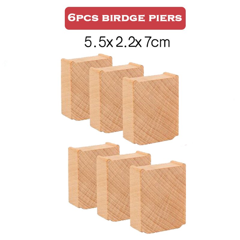 Binari per treni a spirale in plastica accessori per binari ferroviari in legno tutti i tipi tubi per ponti adatti per Biro tutti i marchi binari in legno giocattoli: 6pcs Wooden Piers