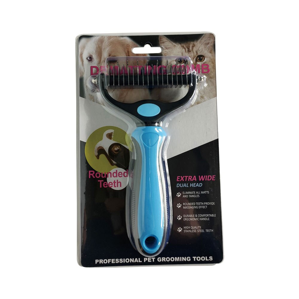 Pet Dog Comb 2 Sided Hair Shedding Comb for Dog Cat Grooming Tool for Pet Fur Remove Dog Cat Slicker Dematting Grooming Comb