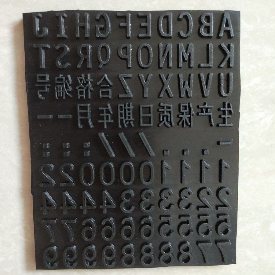 , letters en cijfers voor codering machine