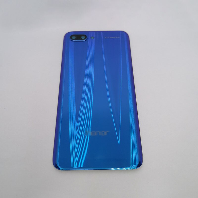 Para Huawei Honor 10 volta a tampa da bateria, para Huawei Honor 10 tampa traseira da bateria + caso da lente da câmera de substituição: Phantom Blue