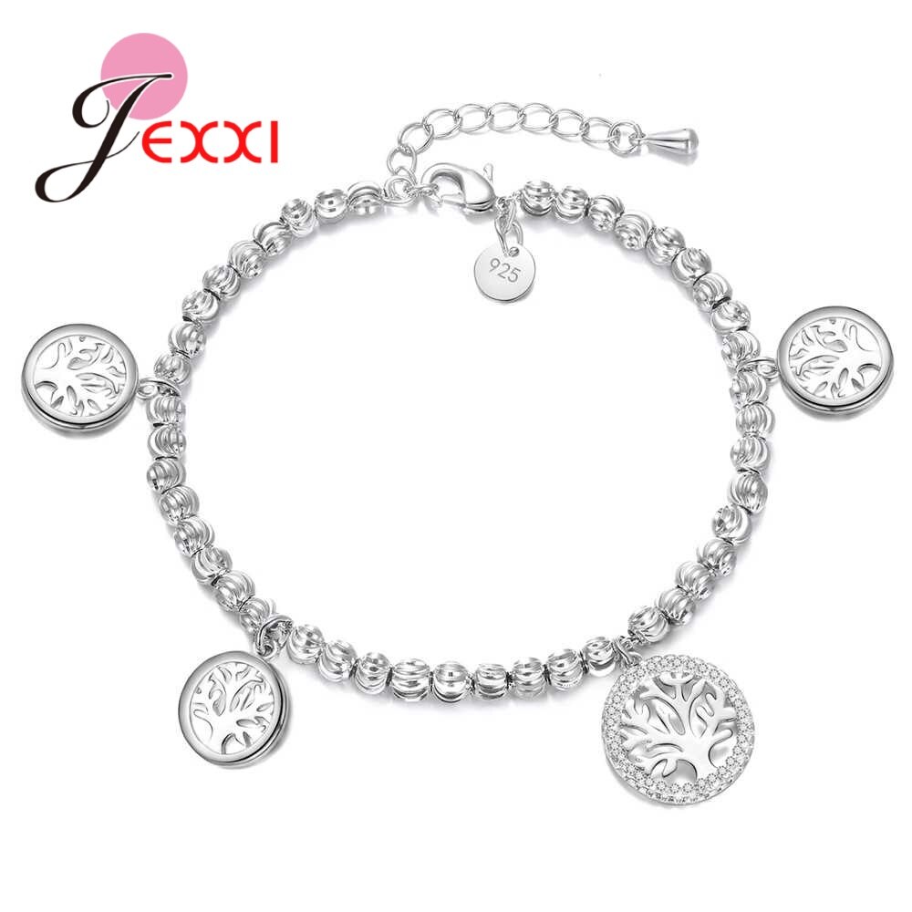 925 sterling zilveren kralenarmbanden, eenvoudig verstelbaar, pulseras mujer sieraden voor vrouwen, beste vriend 16 stijl: Boom