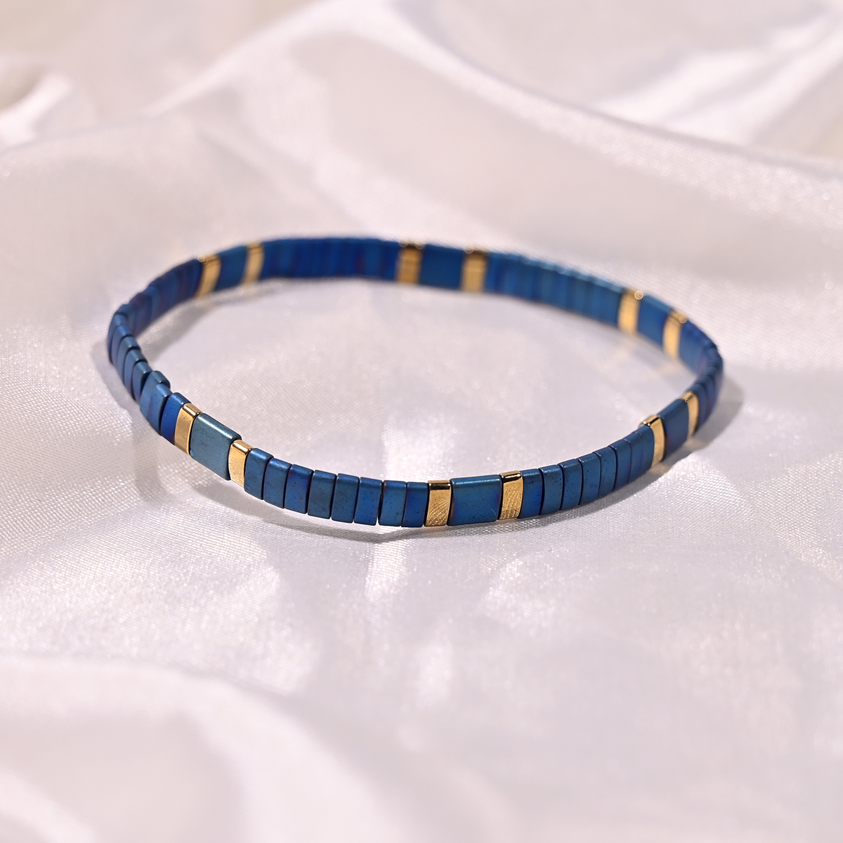 Tila contas pulseira para mulheres moda novo design hematita empilhável colorido charme pulseras femme jóias acessórios: Dourado