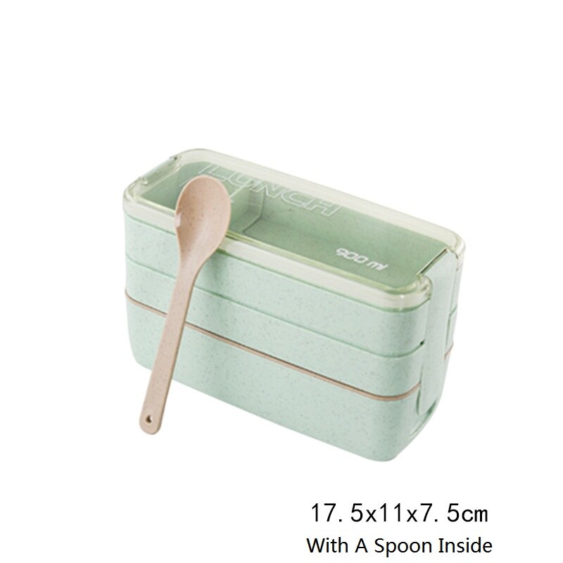 3-Layer Creatieve Plastic Lunchbox Voedsel Containers Magnetron Bento Lubox Voor Student Draagbare Voedsel Storage Case Picknick Wandelen: B1 3layers