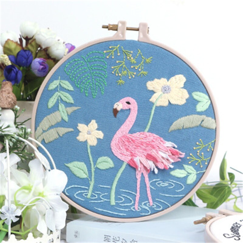 Pre-Printed Needlework Cross Stitch Embroidery DIY Kit Europe Three-dimensional Flower Frame Embroidery Lover: E