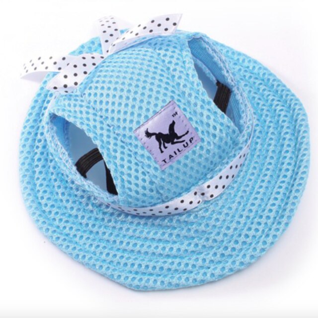 Hond Cap Tailup Zomer Doek Mesh Ademend Huisdier Zonnehoed Canvas Voor Kleine Hond Huisdier Producten: Blue / M