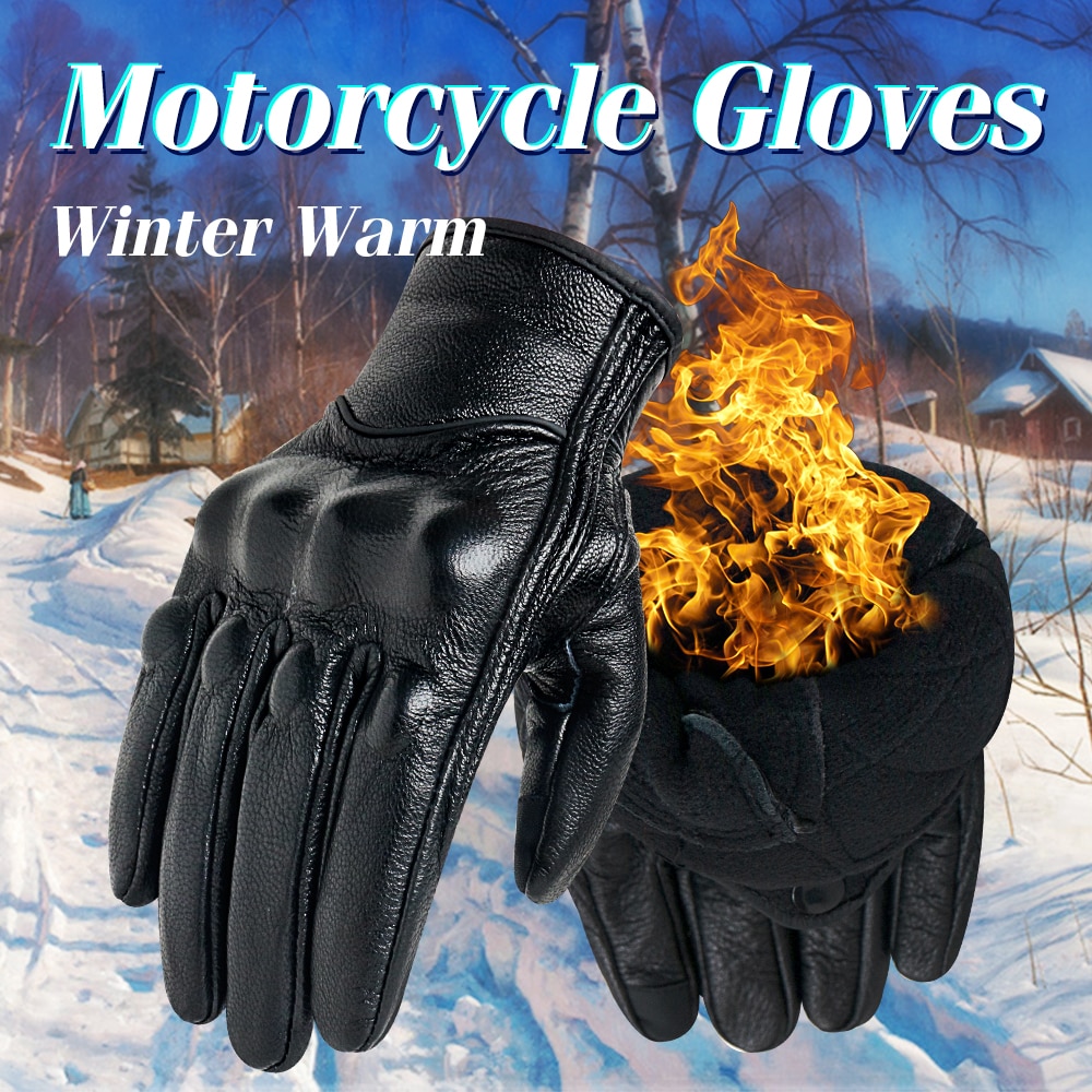 Moto rcycle Handschoenen Winter Warm Thermische Lederen Touch Screen Voor Mannen Fietsen Handschoen moto rbike Racing guantes gants de moto