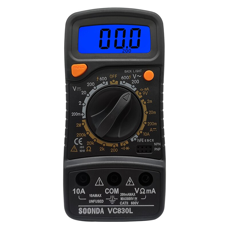 Multifunctional Digital Multimeter AC DC Voltage Current Resistance Capacitance HFE Diode Tester Multimeter With Buzzer