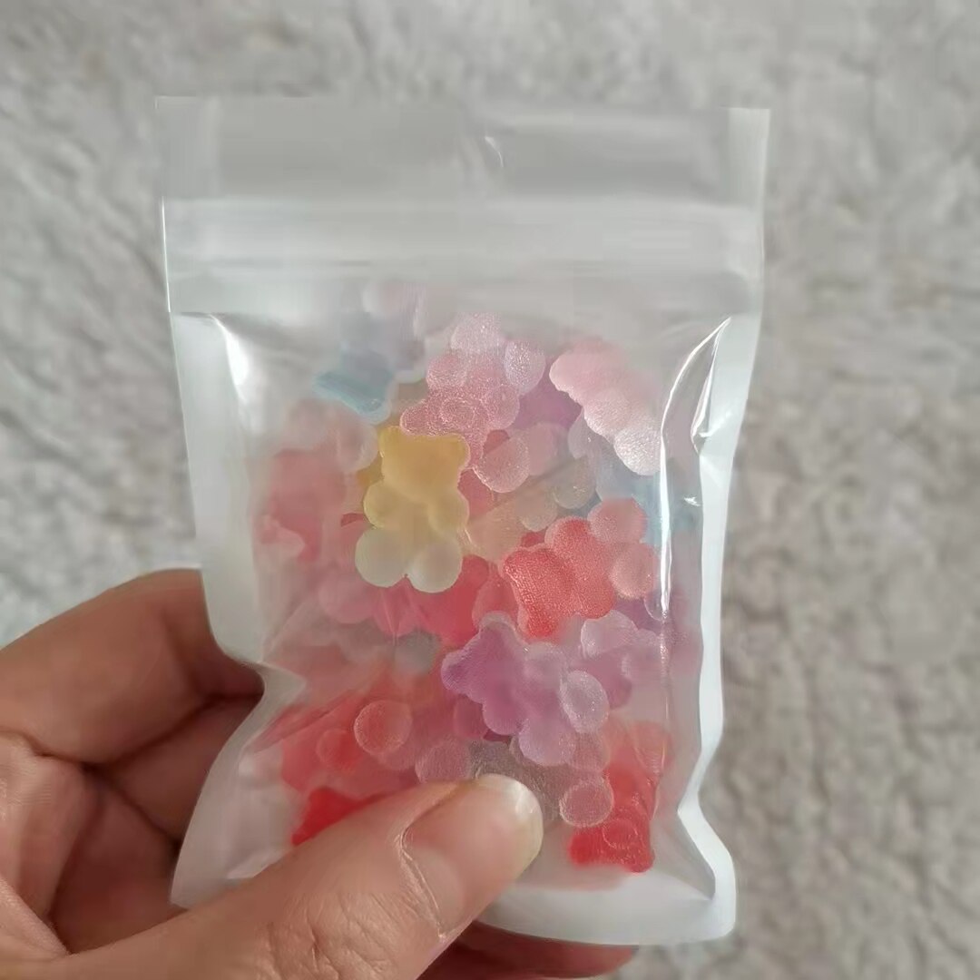 20 stk/sæt sukkerbjørn neglekunst dekorationer 3d kawaii gradient gummipynt 12*18mm 6 farver gelé søde negle charms tilbehør