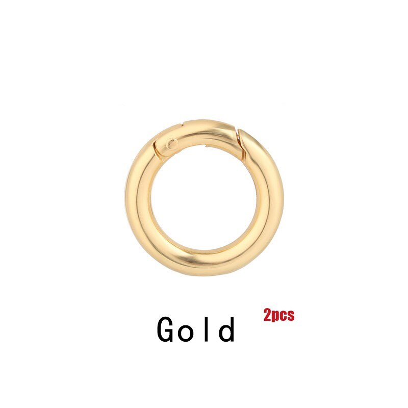 Metal Spring Gate O Ring Openable Keyring Leather Bag Belt Strap Buckle Dog Chain Snap Clasp Clip Trigger Luggage Leathercraft: Gold O Ring / 33mm