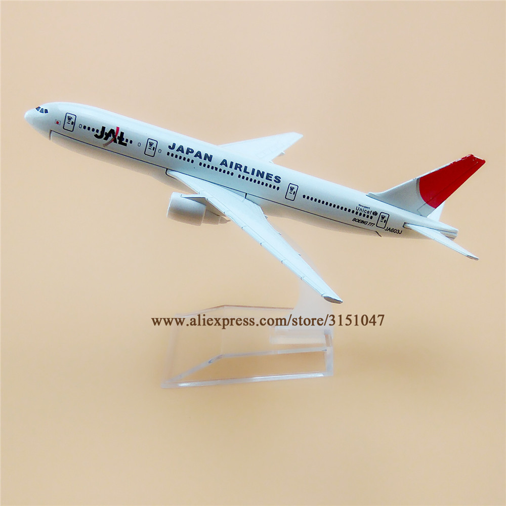 Alloy Metal Air JAL Japan Airlines B777 Airplane Model JAL Boeing 777 Airways Plane Model Stand Aircraft Kids 16cm