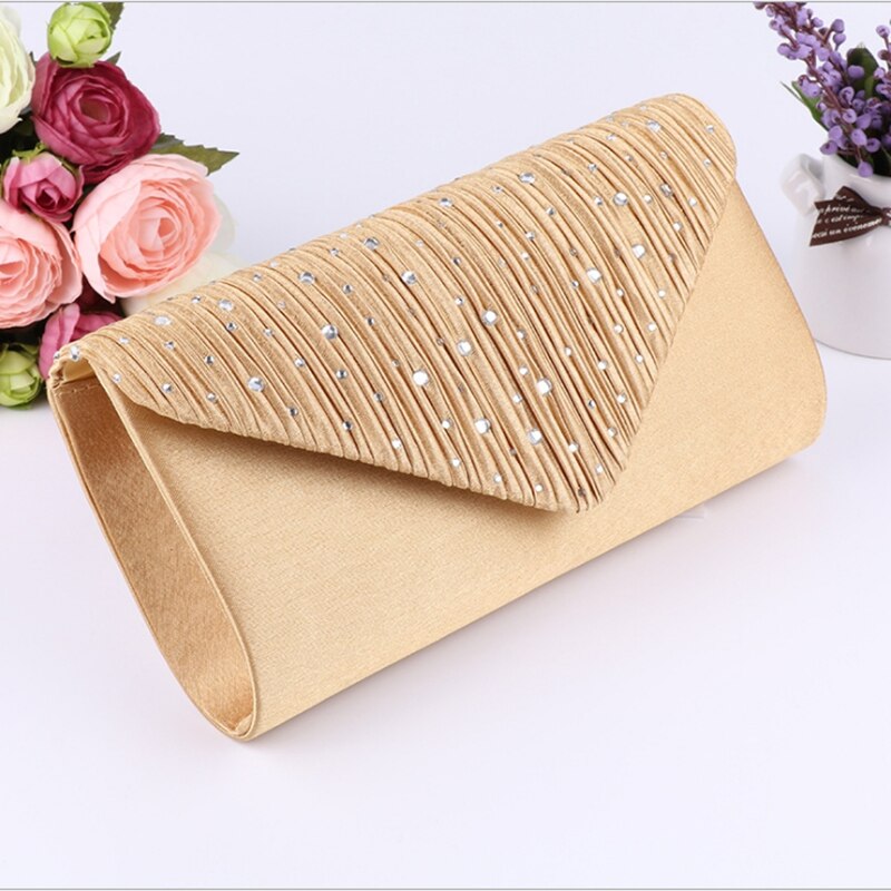 Pochette de soirée en Satin pour femmes, sac à main scintillant pour bal de mariage: B