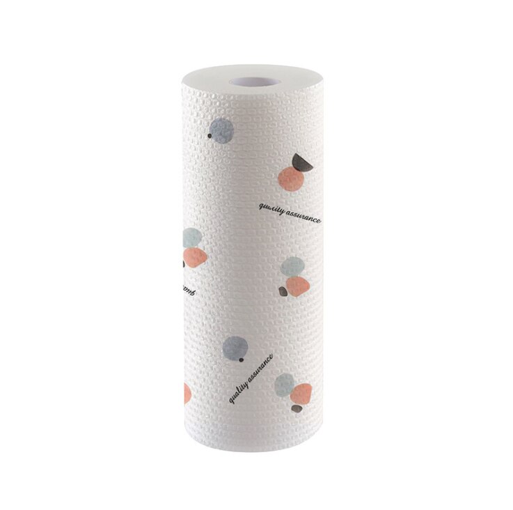 Washable printed lazy man dishcloth kitchen non-woven towel dry and wet cleaning paper to wash dishes disposable cloth: 2