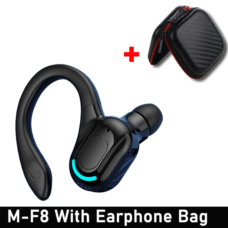 VAORLO-auriculares inalámbricos M-F8, cascos con Bluetooth 5,2, gancho para la oreja, Mini auriculares de negocios, cancelación de ruido de graves HIFI, Auriculares deportivos para juegos