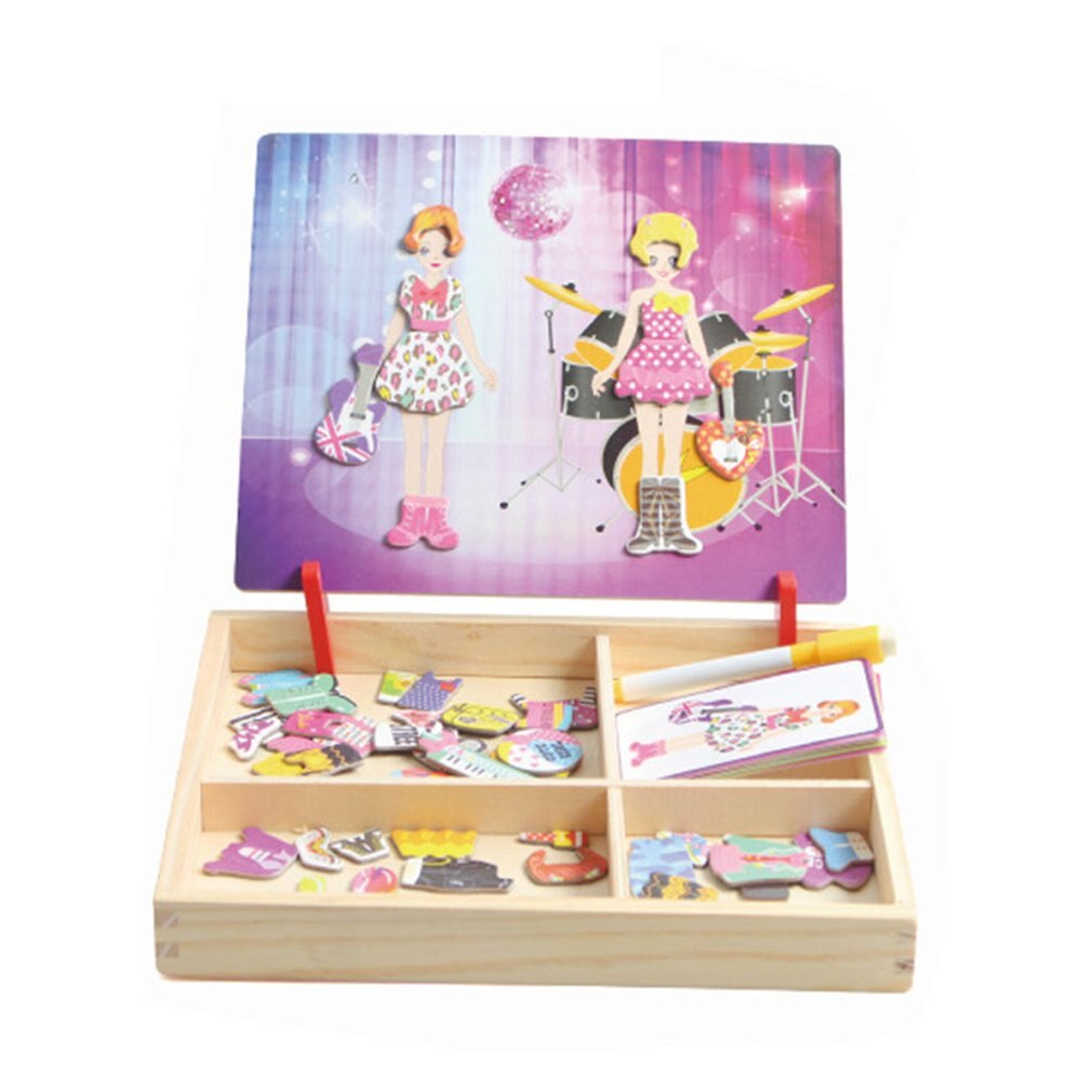 Pädagogisches Holz Spielzeug für Mädchen Jungen Kinder Kinder Kleinkinder Magnetische Zeichnung B: Starry sky band