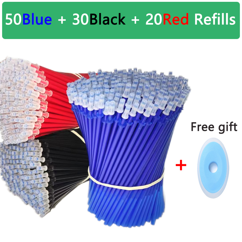 100 unids/set Kawaii recarga borrable bolígrafos borrables bolígrafo de Gel boceto escritura papelería para cuaderno útiles escolares lindo lápiz para niños