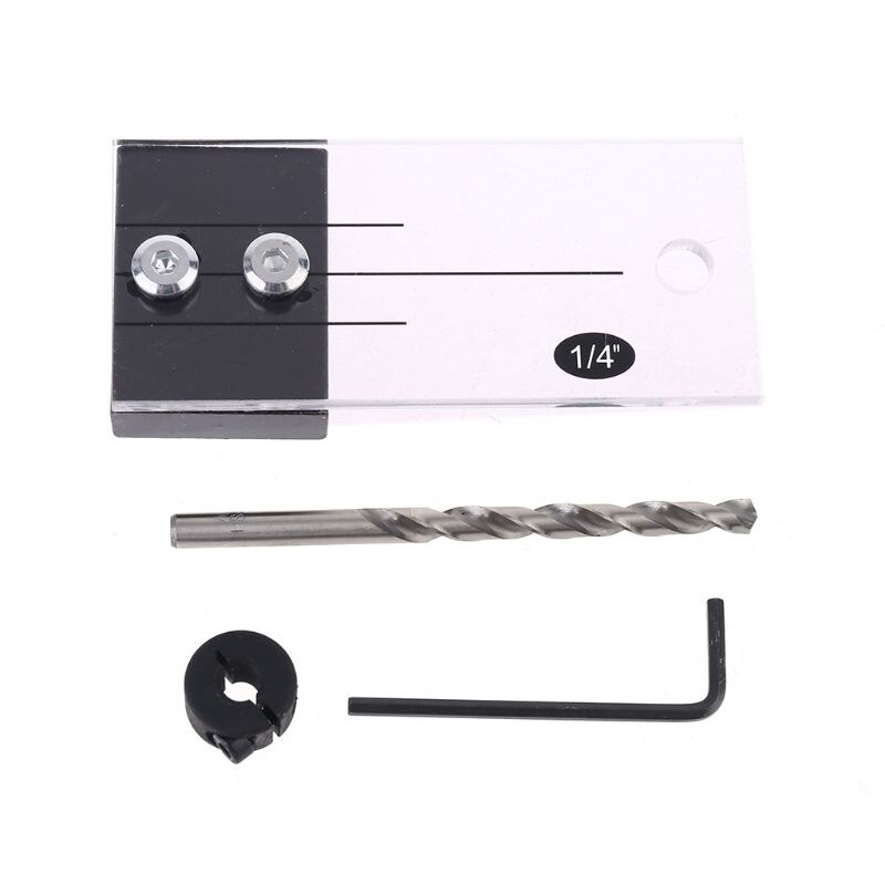 Dowel Jig Acrylic Hardened Steel Pocket Hole Jig 1/4 Inch Drill Guide