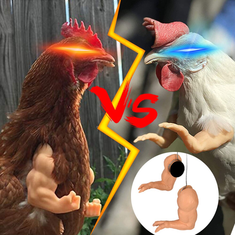 Juguete para manos de pollo, de broma, casco para gallinas, decoración divertida de aves, músculos, juguetes con brazos