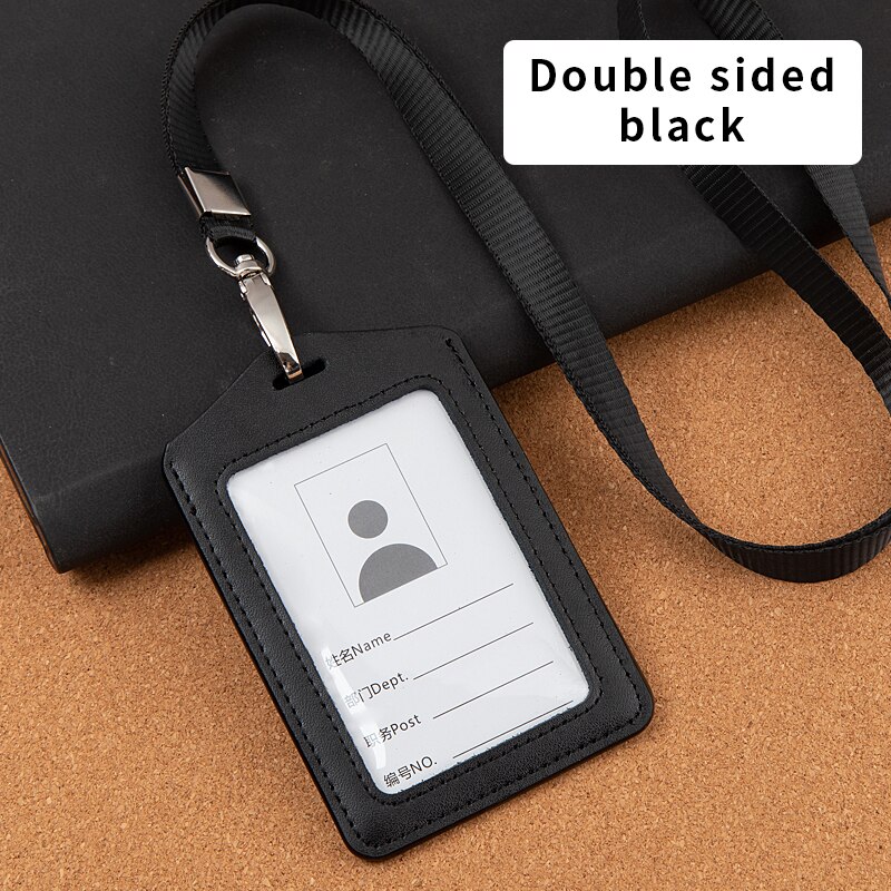 Leather student access Card Holder Employee Name ID Card Cover Metal Work Certificate Identity Badge Business Case: 13