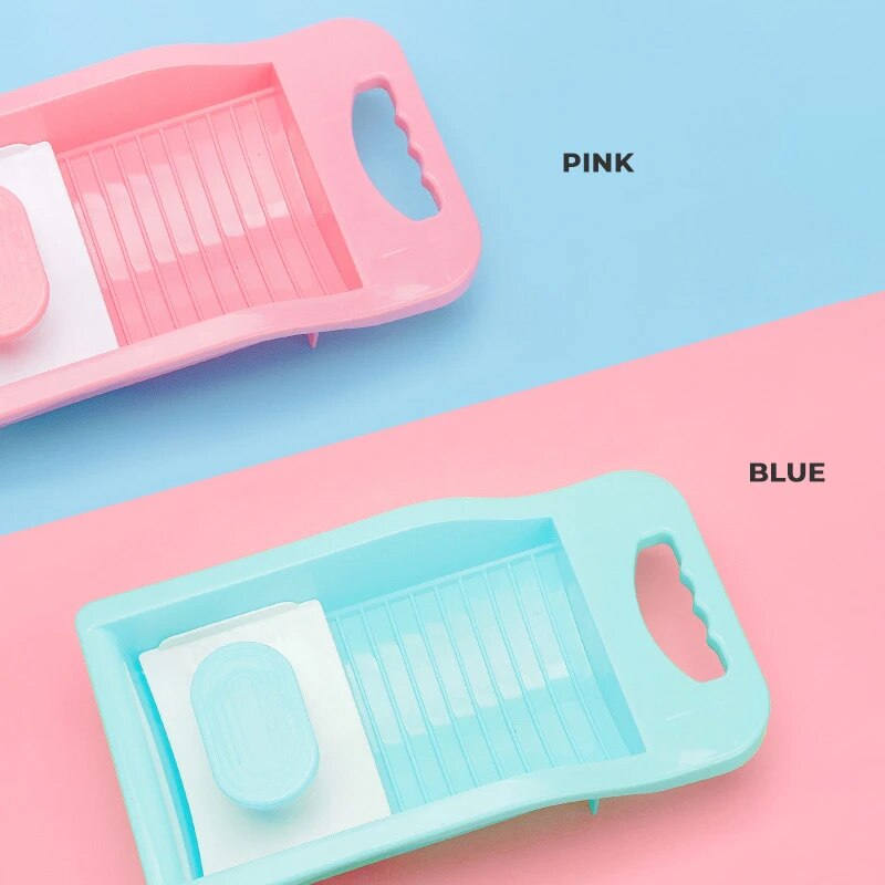 Plastic Washtub with Washboard Thick Laundry Basin Wash Baby Underwear Plastic Laundry Basin