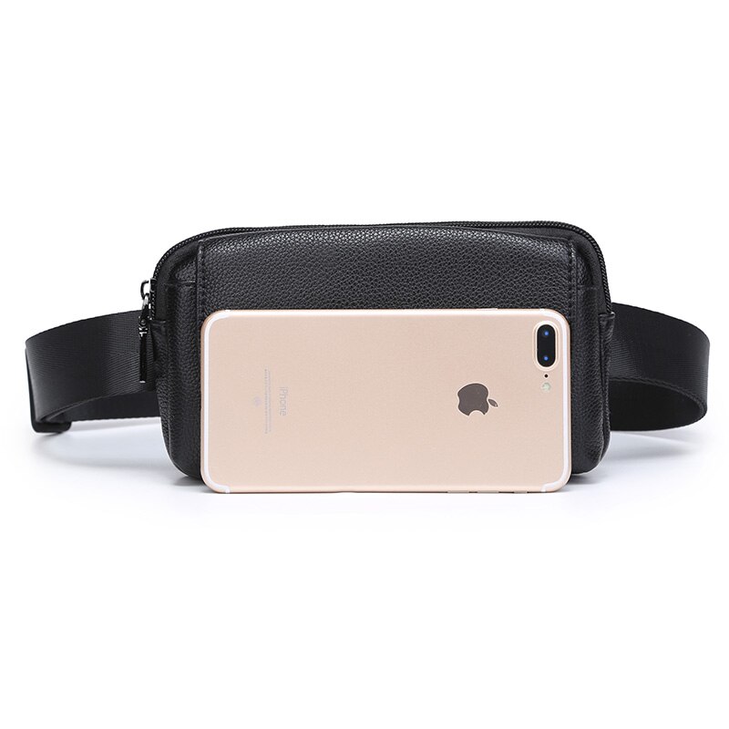 Commercio tutto'ingrosso Delle Donne di Modo Sacchetto Della Vita Nero Delle Signore di Cuoio dell'UNITÀ di elaborazione Della Cinghia di Viaggio Marsupi Sacchetto Del Telefono Del Sacchetto ottavino Borse Mihaivina