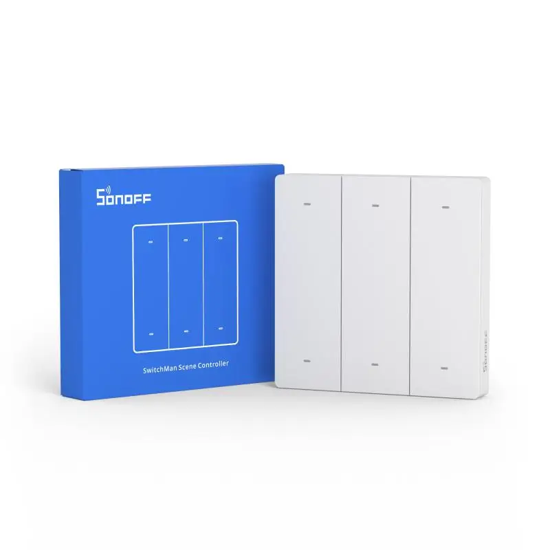 SONOFF WIFI R5 SwitchMan scena controllore 6 tasti accorto interruttore alimentato a batteria EWeLink controllo funziona con Alexa Google casa: Cielo Blu / Bundle2