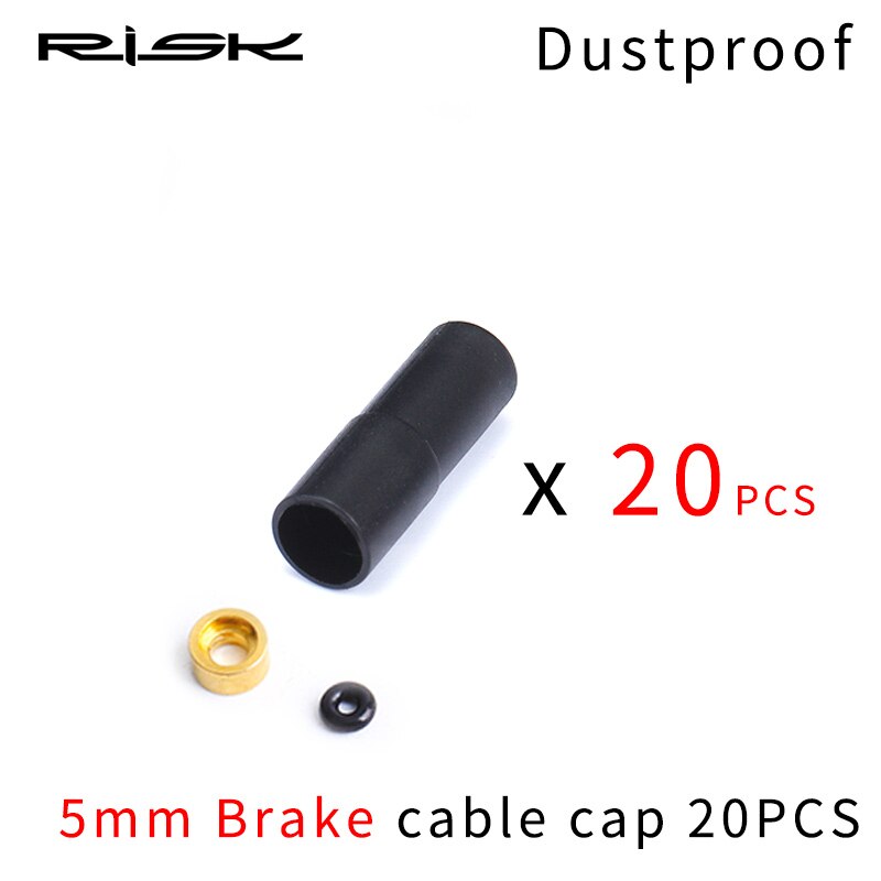 Risk capa do cabo da bicicleta com 100 peças, tampas básicas 4mm para cabo de freio 5mm, capa para cabo de câmbio, desviador de bicicleta à prova de poeira, tampa do cabo de câmbio: 5mm Brake 20