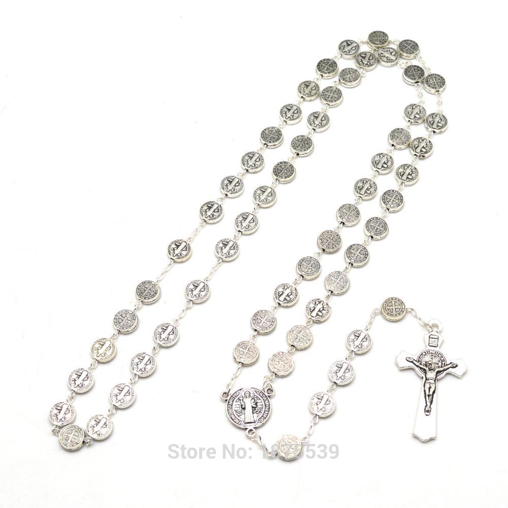 Best Selling St Benedict Bead Rosary Zinc Alloy Bead Centerpiece Crucifix