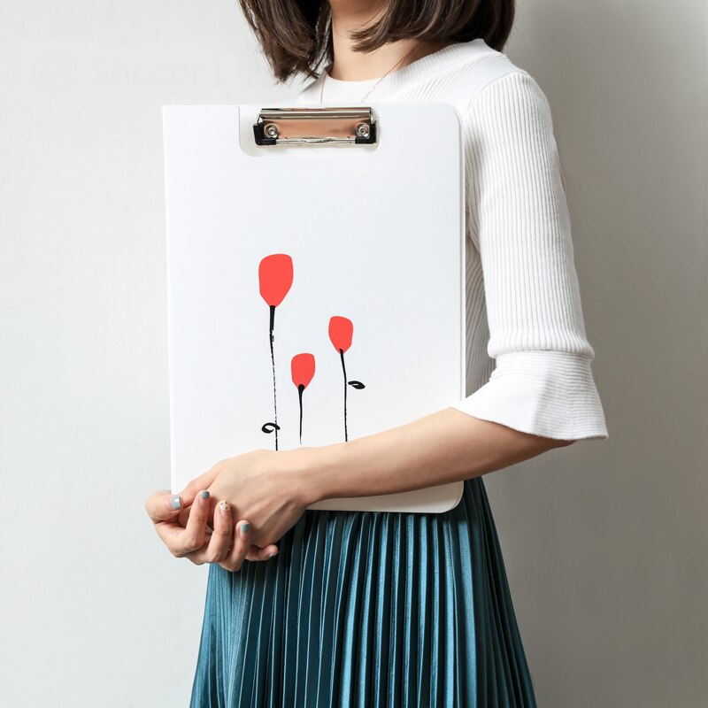 Blossom Series A4 Size Clip File Borad Red Yellow Blue Green Flower Cover Document Data Single Clip File Folder 239*315*21mm