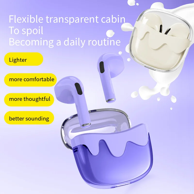 Ice Cream Bluetooth Earphones G07 In-Ear Semi-Transparent Long Battery Life Convenient Small Cute HIFI Sound