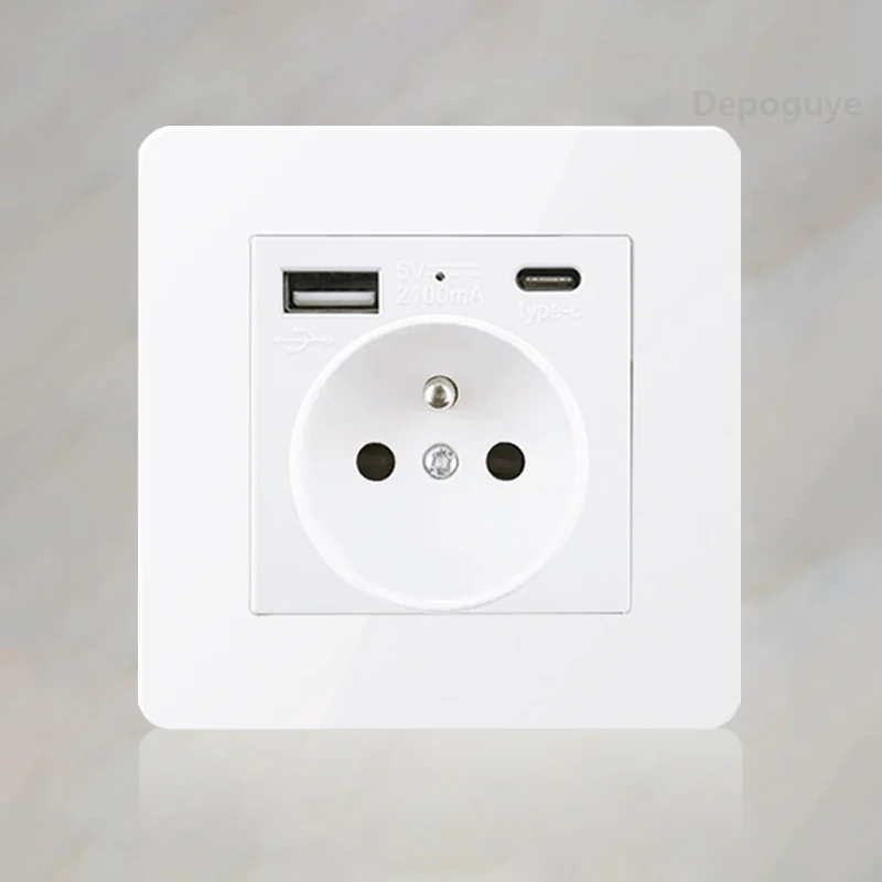 86 Type Retro White Wall Lamp Brass Lever Toggle Switch 1-4 Gang 2Way stainless steel EU FR UK Universal wall socket AC110-250V