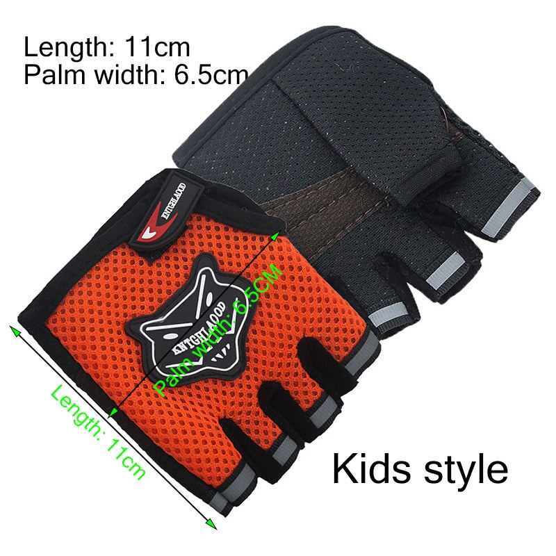 Rowerowe rękawiczki rowerowe dla dorośli i dzieci rękawice rowerowe pół palca oddychająca tkanina z siatki na wolnym powietrzu siłownia rękawiczki sportowe