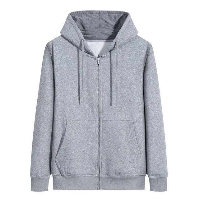 plus size autumn men fleece Hoodies Sweatshirts hooded zipper 6XL 7XL 8XL winter simple warm black 54 52 home sports Sweatshirts: Gray / 6XL